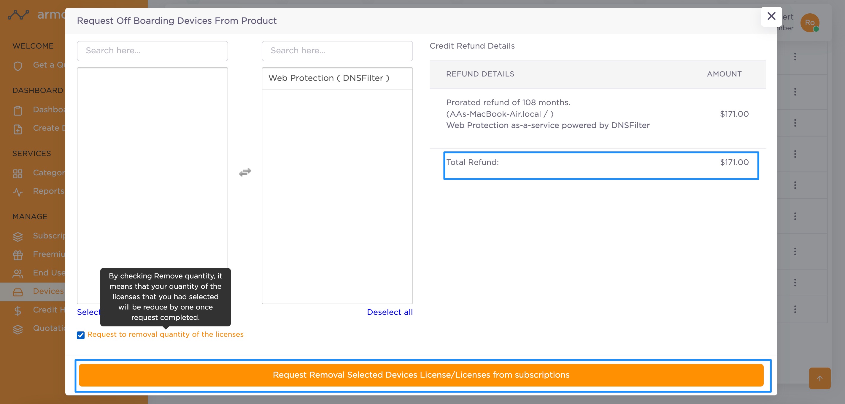 Offboard devices from product request with credit.jpg